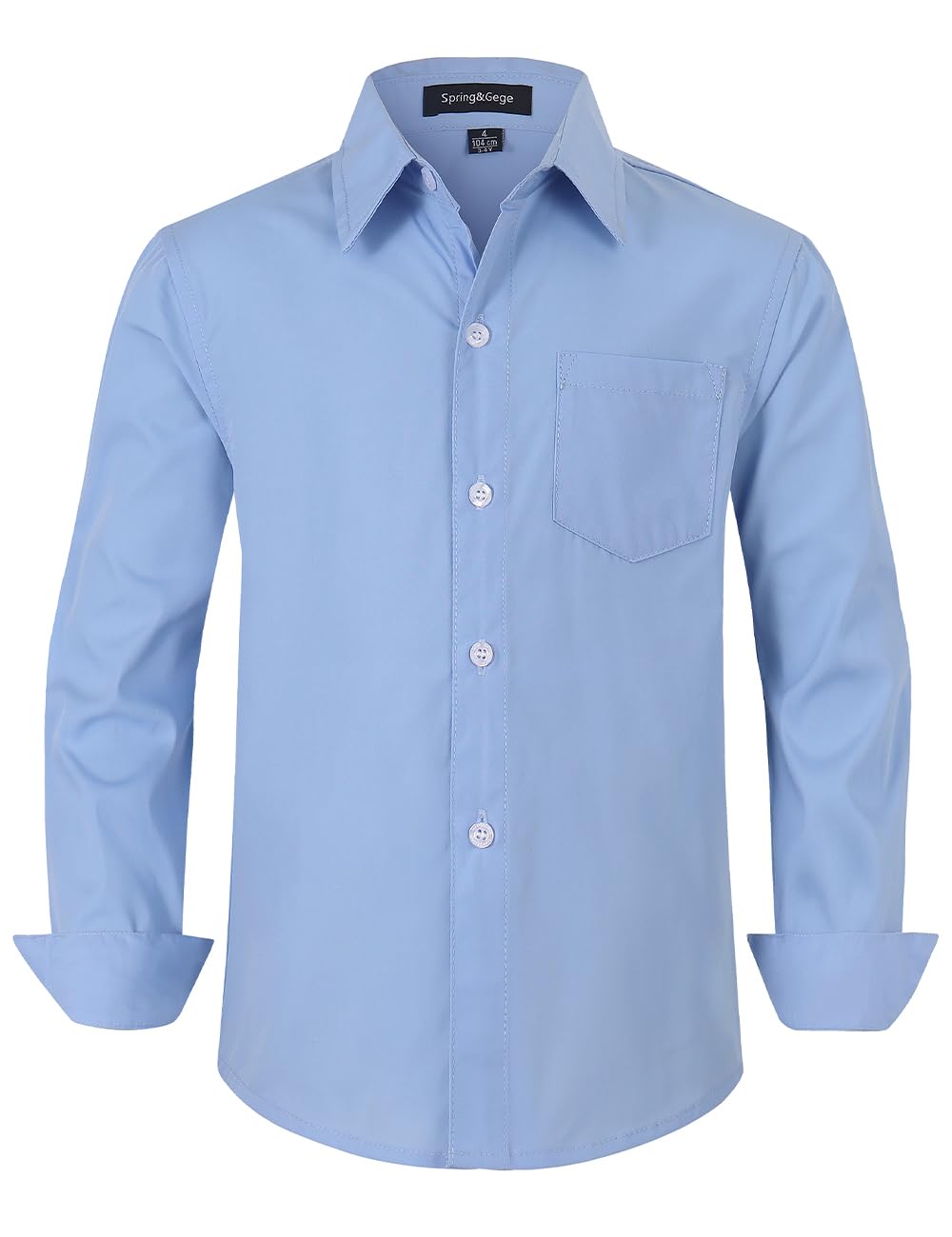 Spring&Gege Langärmelige Hemden für Jungen Formelle Uniform aus Fester Popeline
