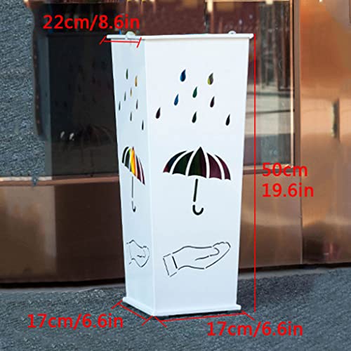 Design découpé pour ce porte-parapluie en métal rectangulaire solide - 7