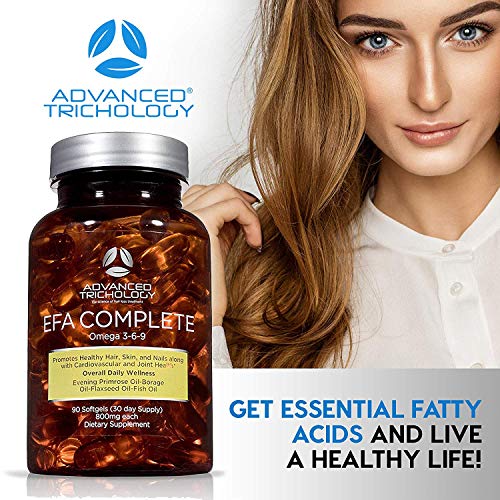 Efa Complete With Optimal Omega 3 6 9 Levels Of High Potency Flax Oil, Fish Oil, Borage Oil, And Evening Primrose Oil 800Mgs (90Count) 3Rd Party Tested - High In Gla And 369 Omegas #TOP1