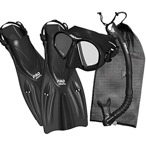 Promate Spectrum Snorkeling Fins Mask Snorkel Set, Black, MLXL Cover