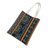 HUIKDY Fourre-tout en toile géométrique Sacs à bandoulière Sacs d'épicerie réutilisables Bon pour le shopping Plages 33x40cm OM11