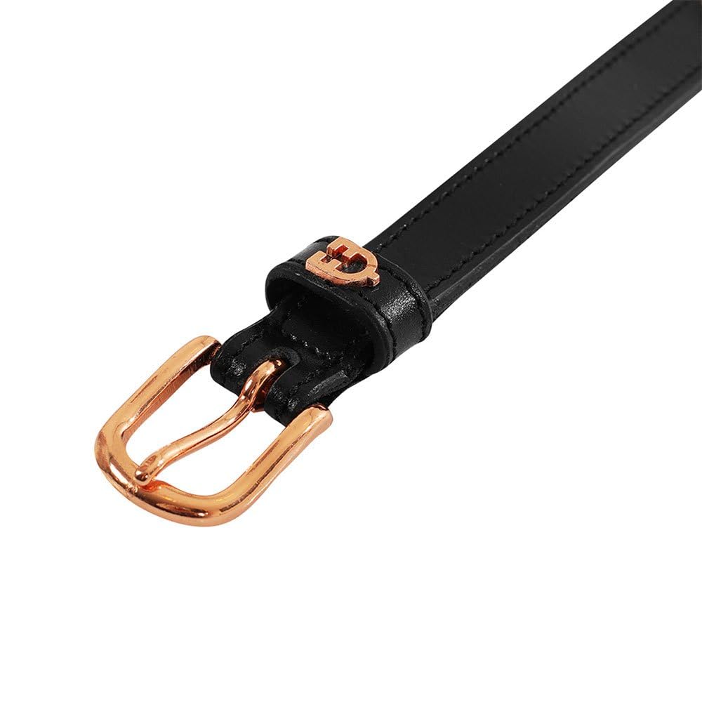 Cintura inglese in cuoio morbido con clincher oro rosa 100 cm