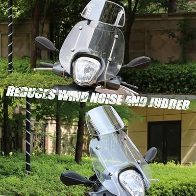 PACEWALKER Universal Motorcycle Windshield Extension Motorcycle Wind Deflector Fit for Kawasaki Honda Suzuki Yamaha Harley Most Motorcycle Scooter Dirt Bikes (Brown)