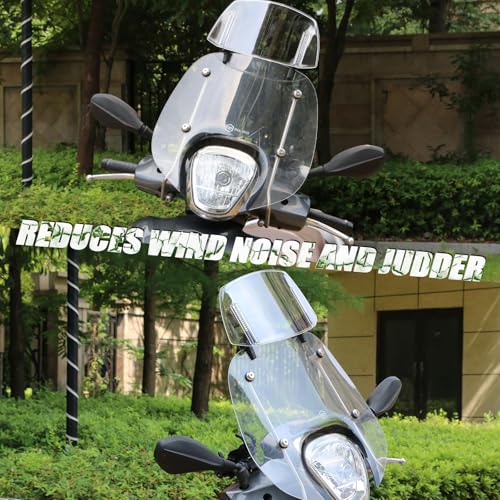 Image of PACEWALKER Universal Motorcycle Windshield Extension Motorcycle Wind Deflector Adjustable Clip-on Windscreen Visor Fit for Honda Suzuki Kawasaki Yamaha Motobikes (Blue)