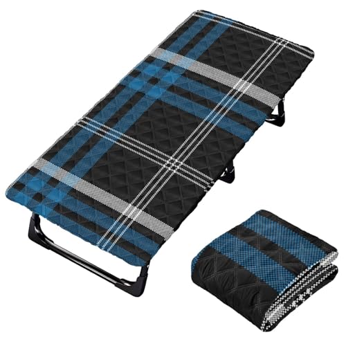 Sábana de colchón de aire a cuadros azul y negro para niños, sábana impermeable para cuna para suelo de niños pequeños, sofá cama de 50 x 25 pies (cama no incluida)