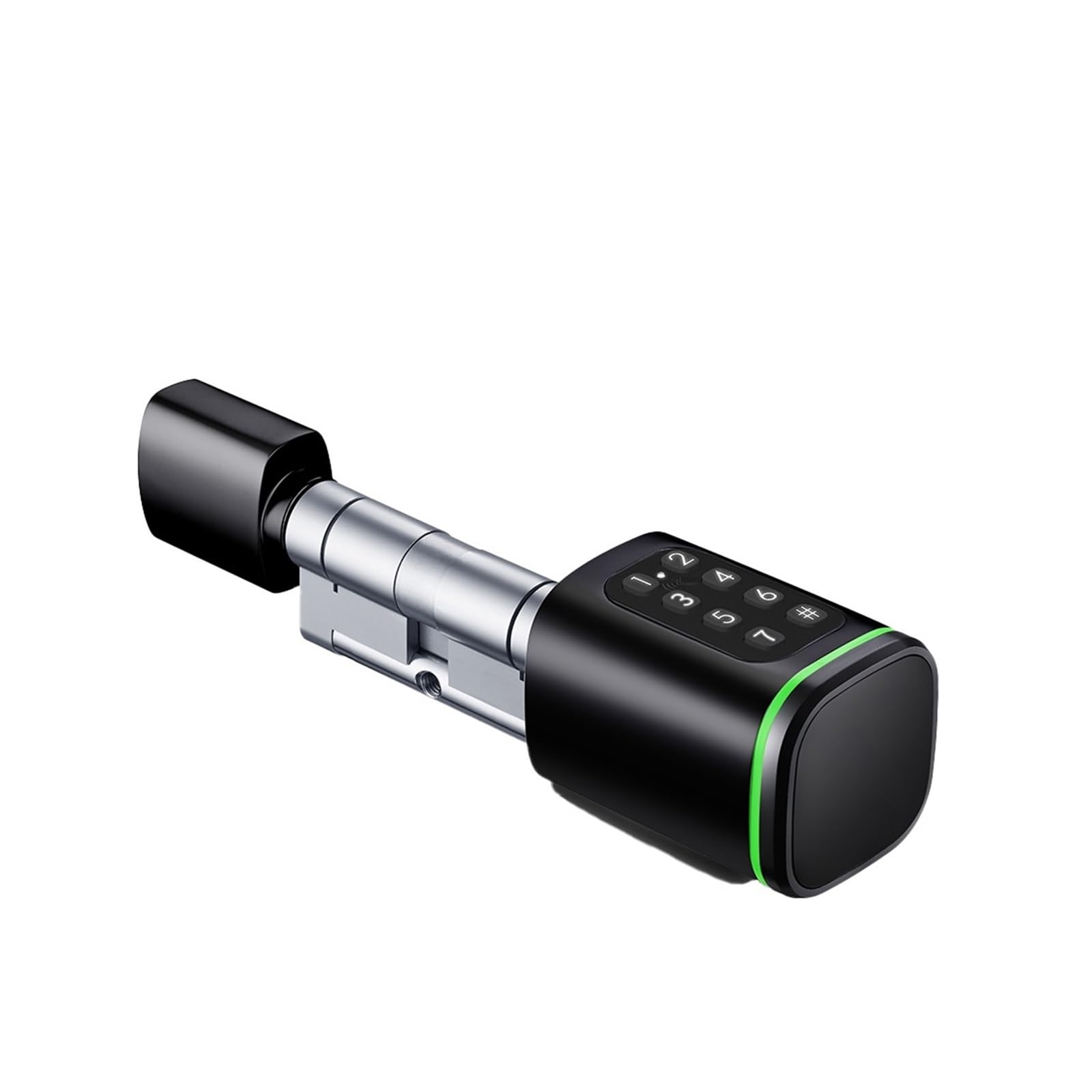 JVDDI Smart Door Handle, Keyless Smart Lock Cylinder Supports Mechanical Key and USB Emergency Power Supply Fingerprint(Nero,Password)