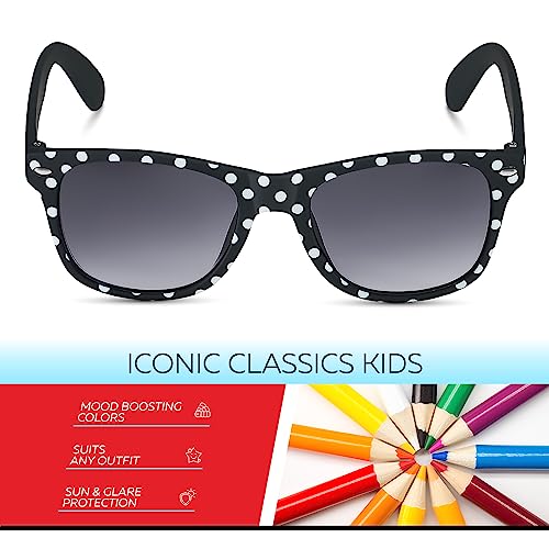 Image of Retro Rewind Kids Sunglasses for Boys Girls Age 3-12 - Shatterproof UV400 Toddler Children Sun Glasses