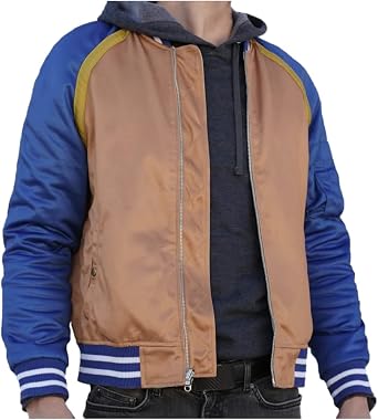 Mens Shaang The Legend and Chii Costume Satin Bomber Jacket Lightweight Jacket