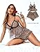 Avidlove Sheer Pajamas Leopard Pjs Sets for Women Sexy Lingerie Babydoll Nighty Sleepwear for Bedroom
