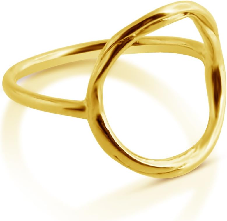 Azaggi 925 Sterling Silver Large Karma Ring or Gold Plated Sterling Silver Large Karma Ring