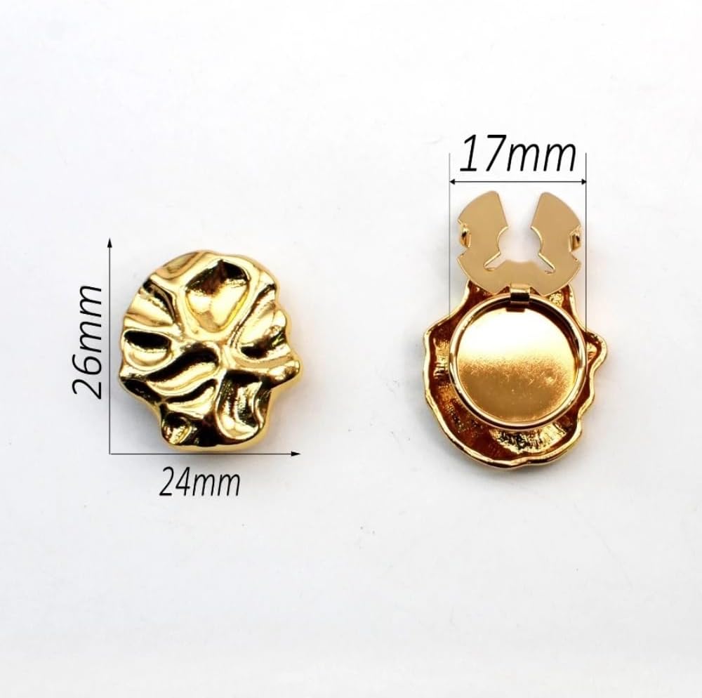 2PCS Abstract Metal Button Covers Clip-On Shirt Button Accessories, Silver image 5