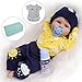 Produktbild Reborn Baby Doll Junge Lebensechtes Kleinkind Silicone Gestreiftes Hemd 55 cm