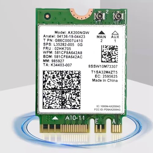 Carte WiFi 6 AX200NGW interne 2974Mbps Bluetooth 5.2 Windows 11