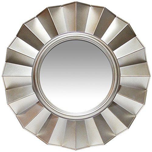 Infinity Instruments Brussels Resin Art Deco Frilled Silver Accent Wall Mirror 20.00 In. #TOP12