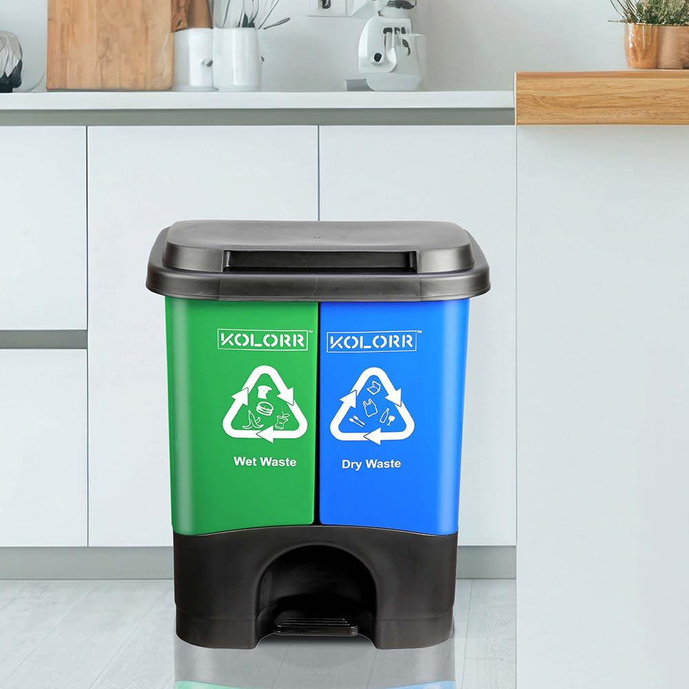 KOLORR Twin Bin - 2-in-1 Dry & Wet Waste Pedal Bin -6