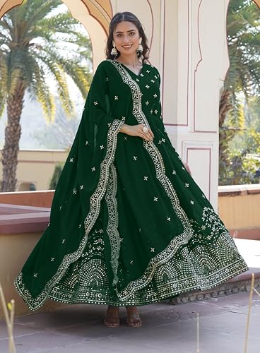 Image of Fashion Basket Faux Georgette Sequins Anarkali Dress for Women