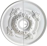 Rosone da soffitto Premium per piastra di copertura in stile francese | Rosetta decorativa bianca per lampadario a sospensione in soggiorno, camera da letto, sala da pranzo, ingresso