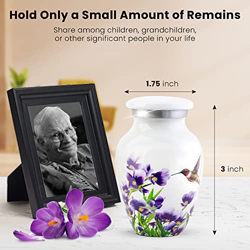 Handcrafted Hummingbird Cremation Urn for Adults Large Burial Urn for Human Ashes Suitable for Adult Males or Females Beautiful Urn for Ashes (Keepsake Urn, White)