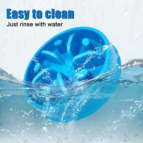 DOKI Slow Feeder Dog Bowl, Dog Bowls to Slow Down Eating, Anti-Choke, Anti-Gulp, Cat and Dog Bowls for Small Medium Size Pets(Blue)