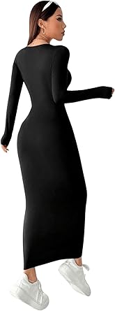 GORGLITTER Gebreide jurk dames winterjurk lange mouwen jurk