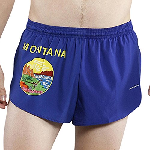 BOA Mens 1' Elite Split Printed Running Short (1000CP)(Montana, Large)