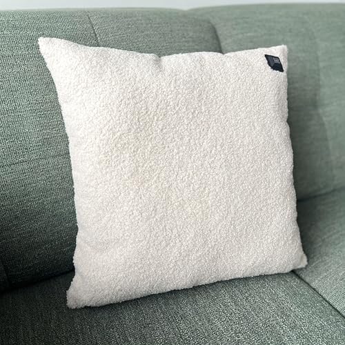 Warmpi® Infrarot Heizkissen mit Powerbank – Flexibel einsetzbar – Kabellos & mit Kabel verwendbar – Teddy Cremeweiß/Off-White Bouclé