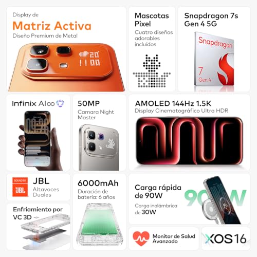 Image of Infinix Note 60 Pro (Solar Orange, 8GB RAM, 256GB Storage) | 50MP Camera | 6.78 inch FHD+ AMOLED Display | Snapdragon 7s Gen 4 | 6500mAh Battery | 5G Smartphone
