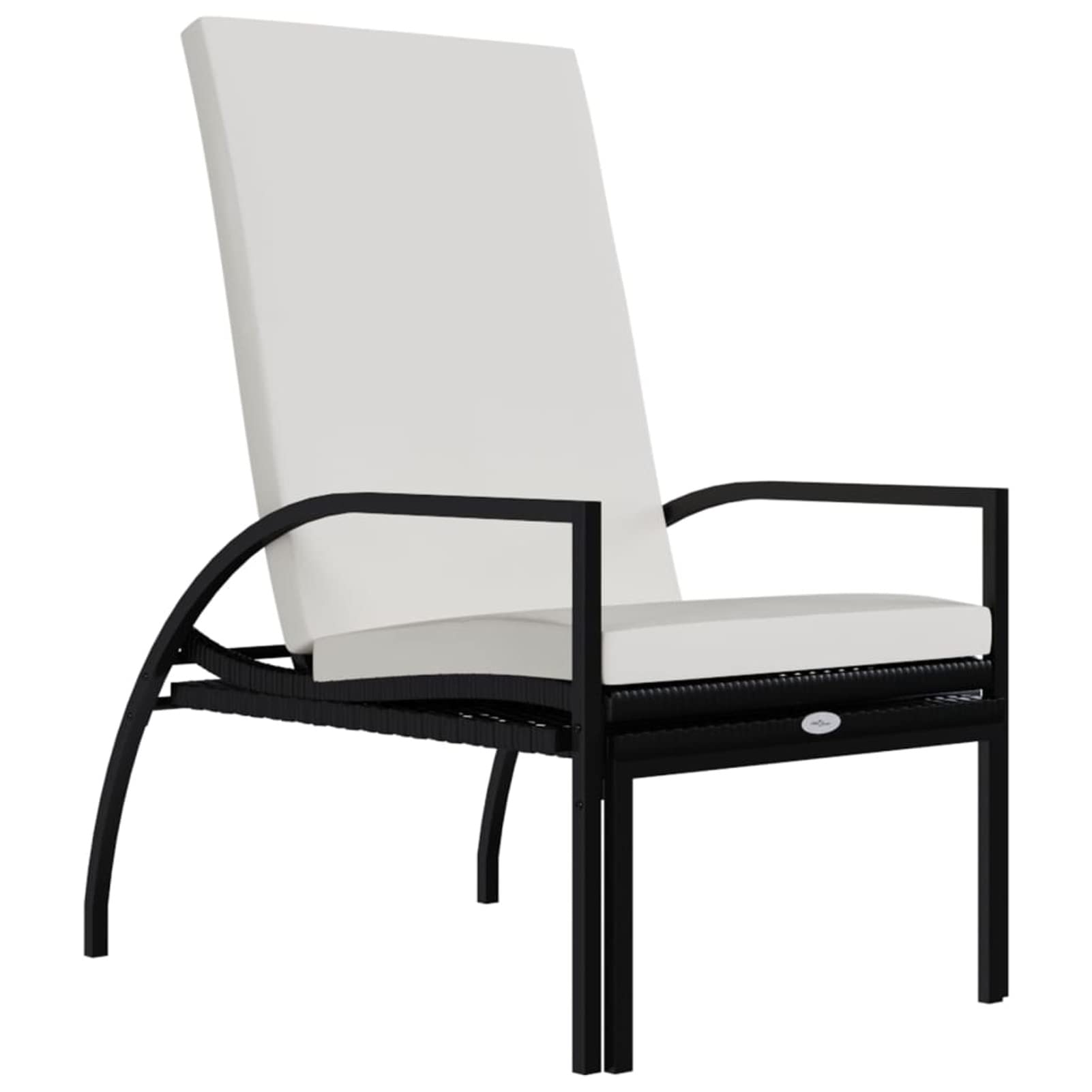 Homgoday Lettini Prendisole 2 pz con Poggiapiedi in Rattan PE Nero, Divani per Esterno da Giardino, Divano Salotto Giardino, Divano Terrazzo Esterno, Arredamento Giardino