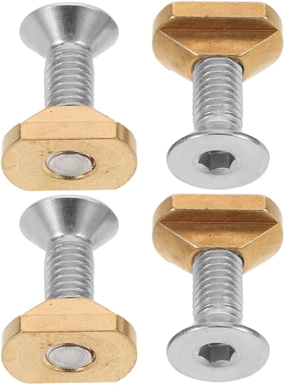 Abaodam M6 Sliding Nuts Set with Hexagonal Screws Hydrofoil Track Screws for Surfboard Mounting T-Nut Hardware for Sup Foil Accessories Water Sports Equipment 4 Nuts and 4 Screws