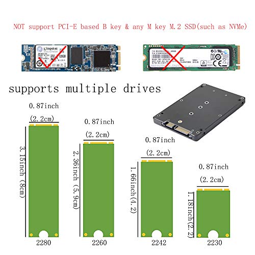 M.2 (NGFF) SSD naar 2,5 inch SATA III Adapter B & M Key SATA gebaseerde NGFF SSD-converter naar 2,5 inch SATA 3.0 kaart… - Image 3