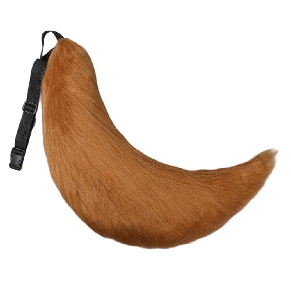 TTYAO REII Furry Wolf Fox Tail for Cosplay Faux Fur Dog Puppy Animals Tail Fursuit Tail for Halloween Christmas Party