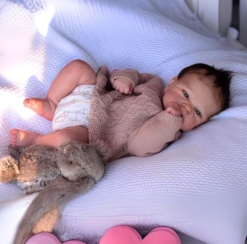 Muñeco bebé reborn realista niño 17 pulgadas silicona miniatura 3