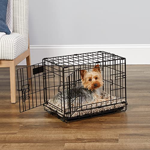 MidWest Homes for Pets Newly Enhanced Double Door iCrate 45.72 cm (18-Inch) Long Dog Crate, Includes Leak-Proof Pan, Floor Protecting Feet , Divider Panel & New Patented Features, Black, Model 1518DD - Image 3