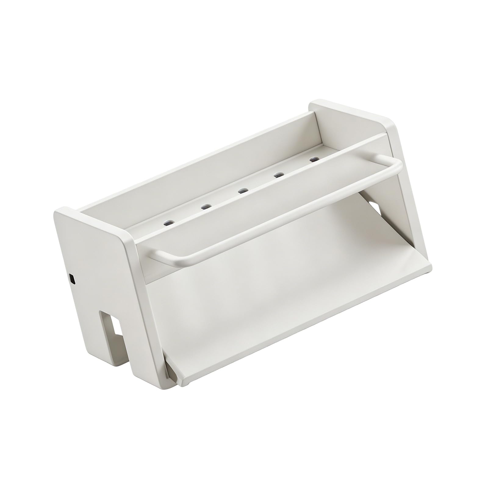 Estante organizador de drenaje con barra frontal para paños de cocina siempre secos