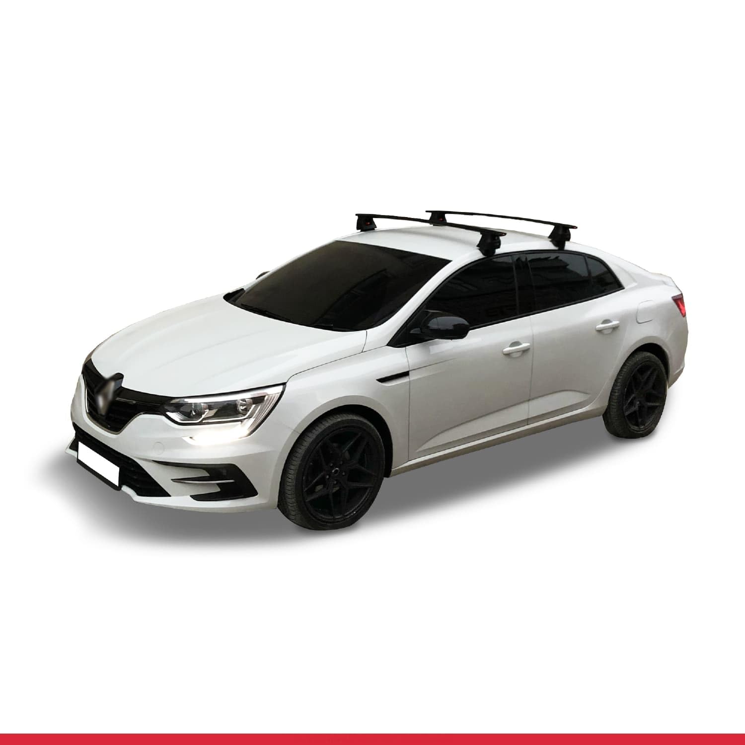 Kompatybilny z Compatible with Renault Megane 4 (BFB) Pre-Facelift 2016-2020 ACE-4 Model Aluminiowy bagażnik dachowy 2 poprzeczki, czarne