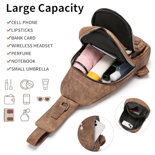 FALAN MULE Sling Bag Leather Crossbody Bags for Women Travel Fanny Packs Cross Body Bag Trendy crossbody purse3