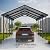 ALAULM 12x22 FT Heavy Duty Carport with Galvanized Steel Roof and Enhanced Frame, Durable Metal All Weather Carport Garage for Cars,Trucks,Boats,and Tractors