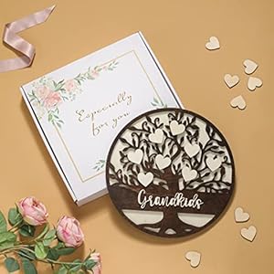 Christmas Grandma Gifts from Grandkids, Personalized Grandma Gifts, 3D Family Name Tree with 20 Heart Tags, Thanksgiving Gift for Grandparents Grandma Grandpa Christmas Grandma Gifts from Grandkids Personalized Grandma Gifts 3D Family Name Tree with 20 Heart Tags Thanksgiving Gift for Grandparents Grandma Grandpa