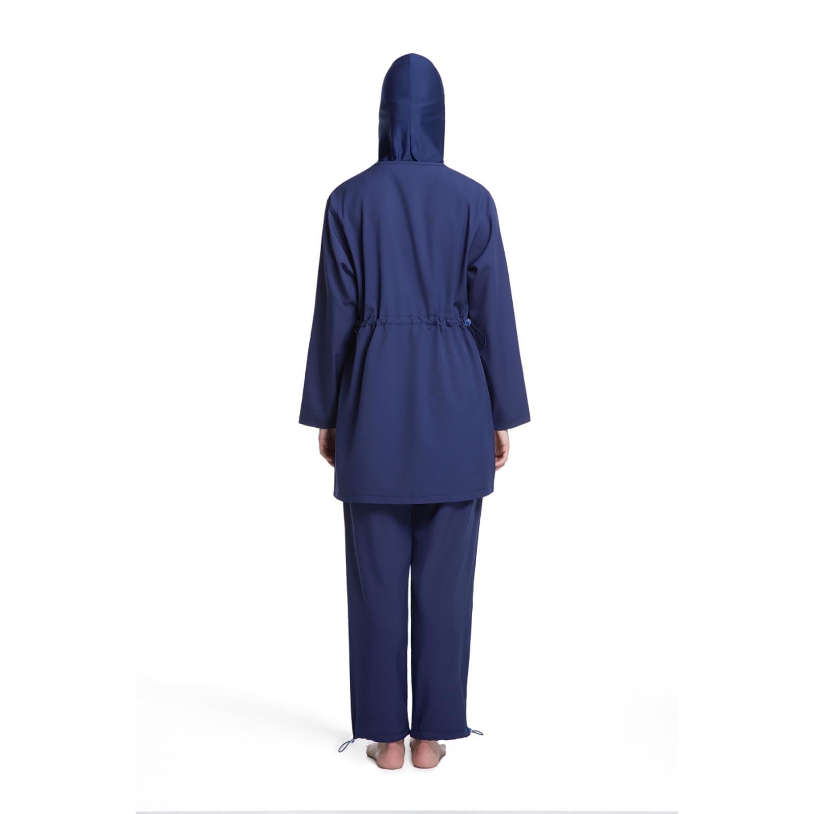 Generisch Burkini Damen Muslim Große Größen 3tlg Set Rash Guard Langarm Ganzkörper Schwimmanzug Schwimmkleid + Schwimmhose + Hijab Badeanzug Islamische Schwimmkleidung UV Schutz