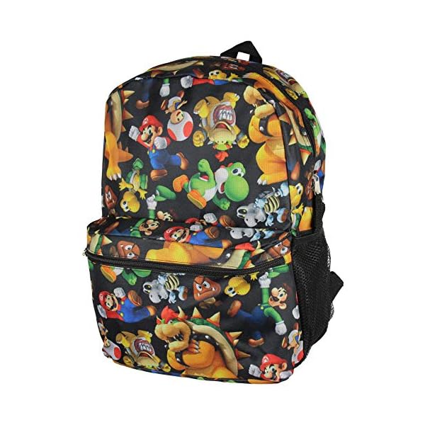 Super Mario Bros. Backpack All Over Character Print 16" Bag