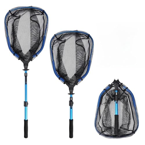 Épuisette de pêche rétractable pliable 107 cm pour bassin de pêche