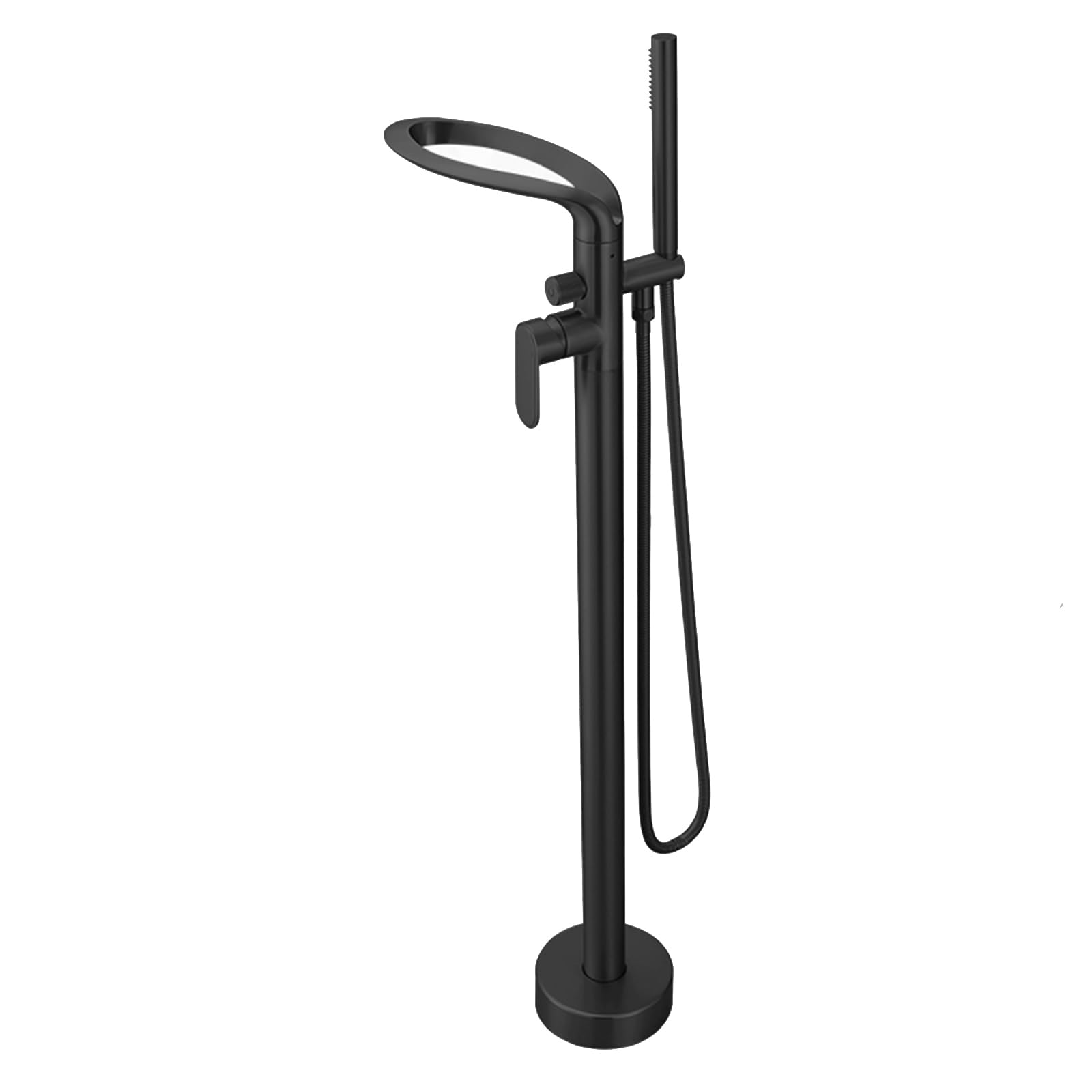 ZYCHSJXA Freestanding Bath Shower Mixer Tap Black Multifunctional Waterfall Rotating 360 Degree Bathtub Faucet