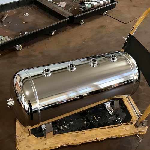 エアコンプレッサーリザーバータンク 圧力計付きステンレス製エアタンク、商業用および家庭用ミニガスタンク、実験室/工場/研究機関向けエアライドタンク(5pcs,13.2Gal/72x40x52cm)