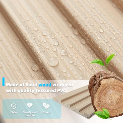 Image of Art3d 108 x 5.7 Inch Slat Wood Wall Paneling for Interior Decor, Ashtree