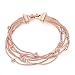 YamaziHD Fashion Jewelry Austrian Crystals Rose Gold Plated Multi-Strand Unique Bracelet for Women Girls (Big size)