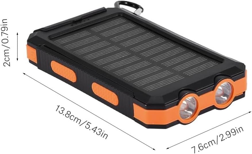 Portable Power Bank Plug in Power Bank 10,000mAh Solar Charger Waterproof Shockproof Dual Flashlight and Compass for Cell Phones and Mobile Devices (Green)