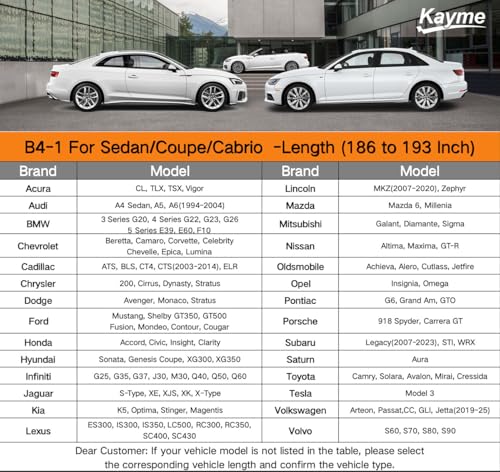 Image of Kayme Hail Protector Car Cover, Anti Hail Multilayer Thickened Full Car Cover,Outdoor Waterproof All Weather Custom Fit Sedan Ford Mustang, Toyota Camry, Honda Accord, Chevrolet Corvette etc