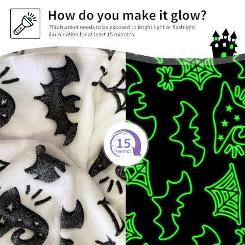 Image of TEHALK Cute Bat Halloween Blanket for Couch, Spooky Blanket for Boys /Girls /Kids /Teens /Women /Men 40 inchx 60 inch