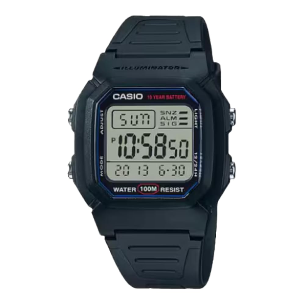 Casio W800HG Series | Men’s Digital Watch | 100 Meter Water Resistance | Multi Function Alarm | 100 SEC Stopwatch | Auto Calendar | Countdown Timer | LED Light | Dual Time| 10 Year Battery