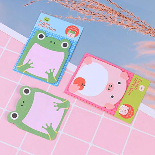 Adesivo de 7 folhas em forma de animal Amosfun com adoráveis blocos de notas adesivas de desenho ani